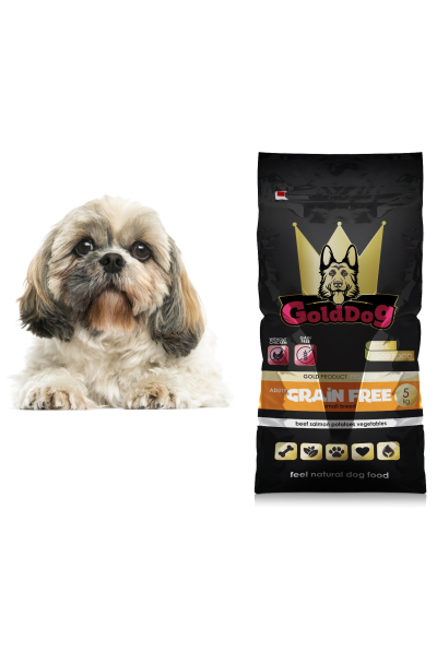 Sucha Karma ADULT GRAIN FREE dla Shih Tzu 5kg wołowina łosoś ziemniak bez drobiu